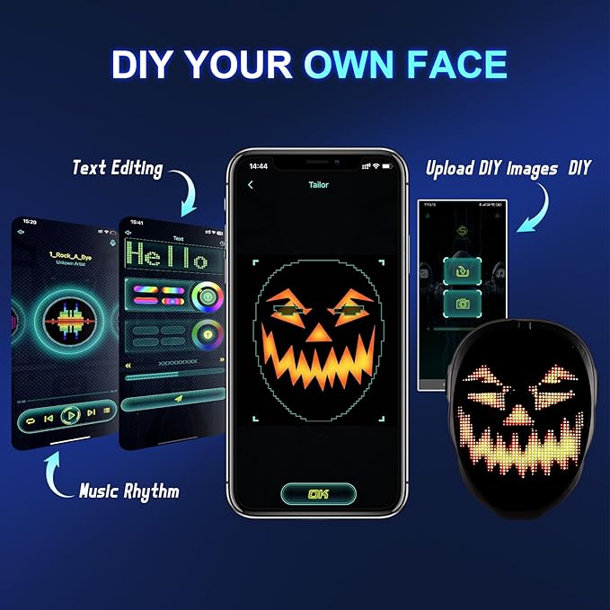 Face Transforming LED Mask with App Controlled