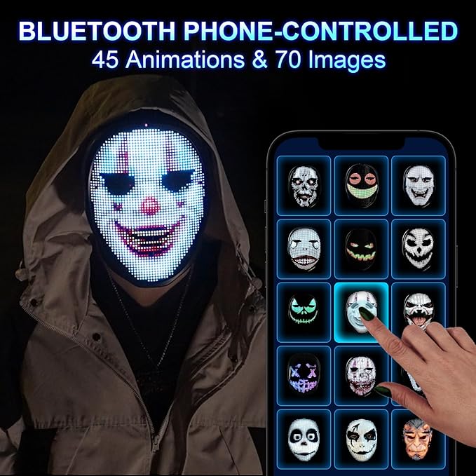 Face Transforming LED Mask with App Controlled